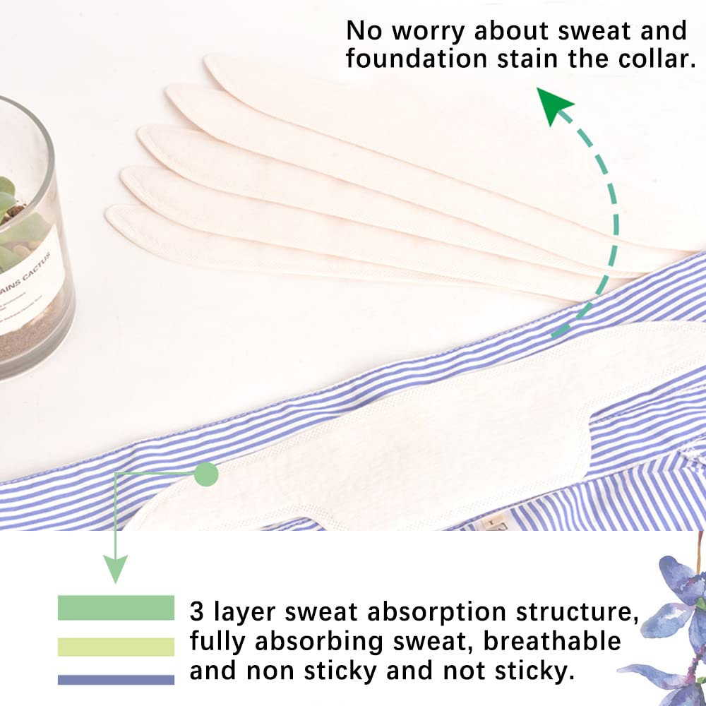 20 PCS Disposable Collar Protector Sweat Pads - Self-Adhesive Neck Sweat Pads for Men & Women | Absorbent Collar Liners to Prevent Sweat & Stains | Perfect for Work, Gym & Daily Wear
