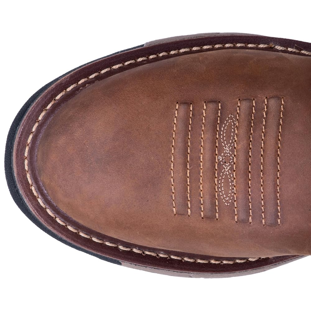 Dan Post Men's Journeyman Waterproof Work Boots - Brown Leather Safety Shoes for Construction & Outdoor Work | Slip Resistant & Comfortable for Daily Wear