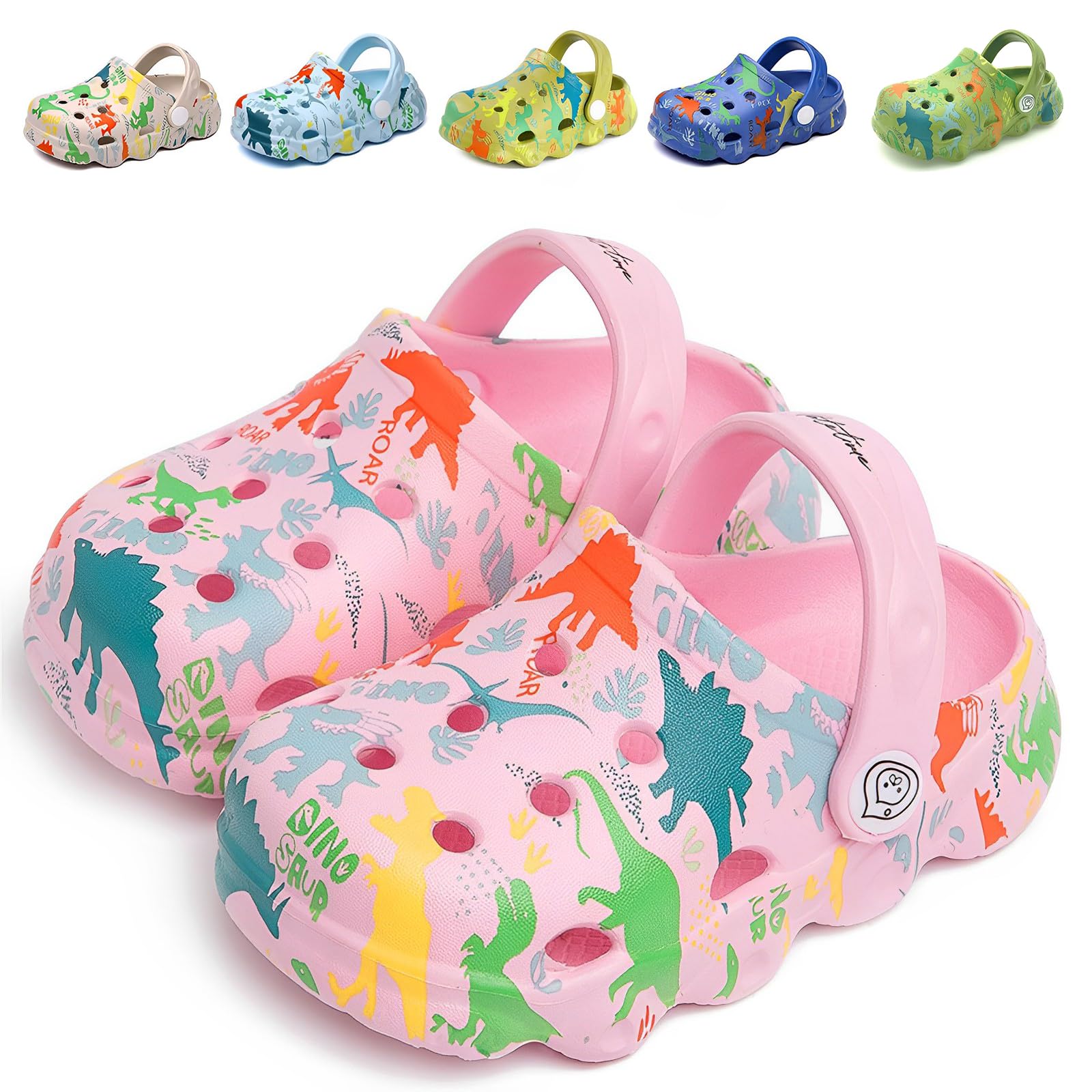 **Non-Slip Lightweight Dinosaur Clogs for Toddlers – Boys & Girls Garden Shoes, Beach, Pool & Shower Slippers – Comfortable Kids Sandals for Outdoor Play**