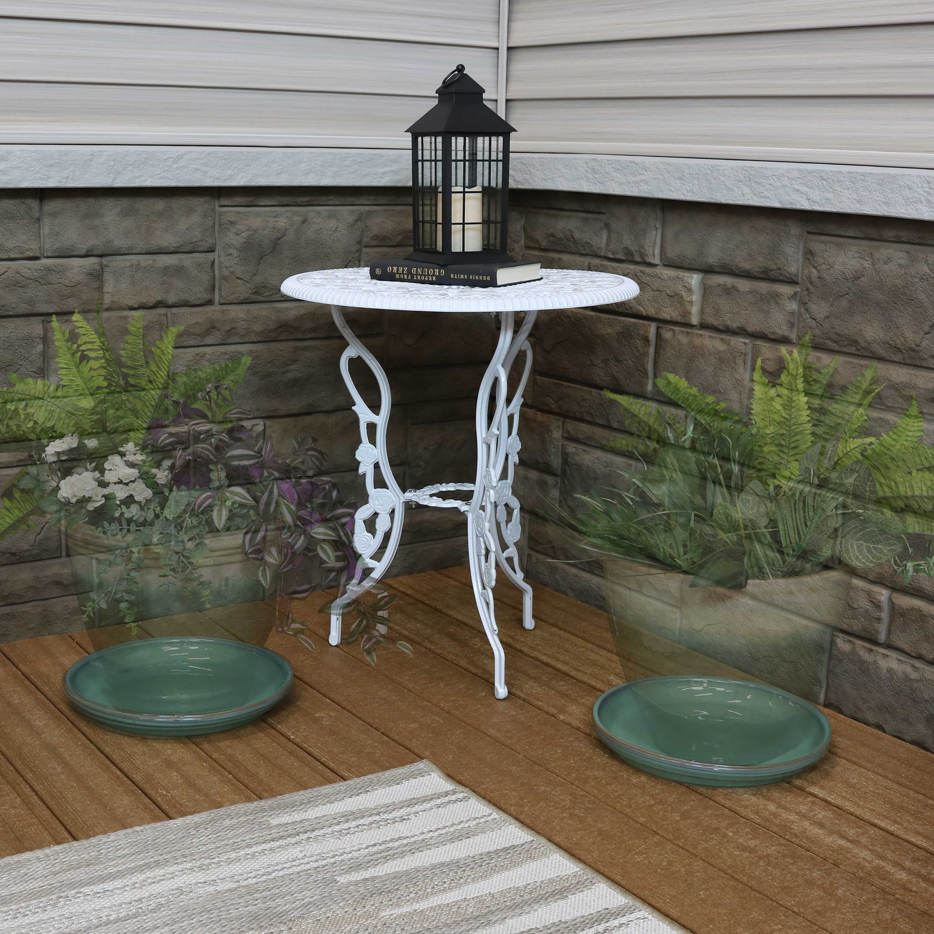 Sunnydaze 4-Pack Glazed Ceramic Plant Saucers for Indoor & Outdoor Potted Plants – Perfect for Home, Garden, and Patio Decor