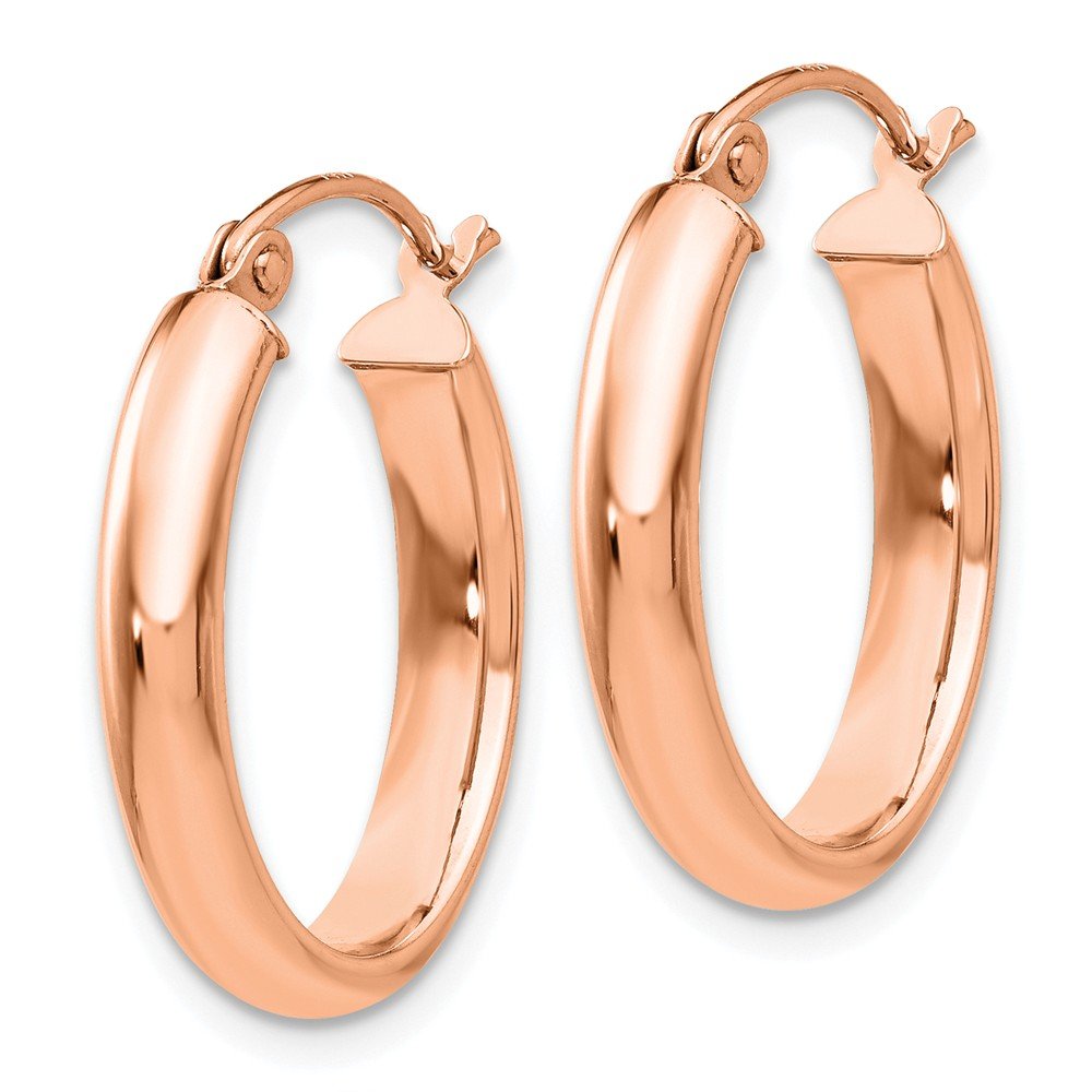 14K Rose Gold Oval Tube Hoop Earrings - 22mm x 3mm Dainty Minimalist Jewelry for Women, Perfect for Everyday Wear, Date Night & Special Occasions