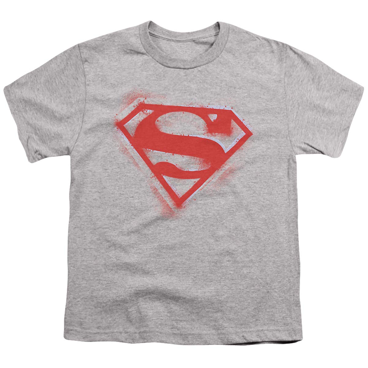 Superman Spray Paint Shield Unisex Youth T-Shirt | Superhero Graphic Tee for Kids & Teens | Perfect for Cosplay, Comic Con & Everyday Wear