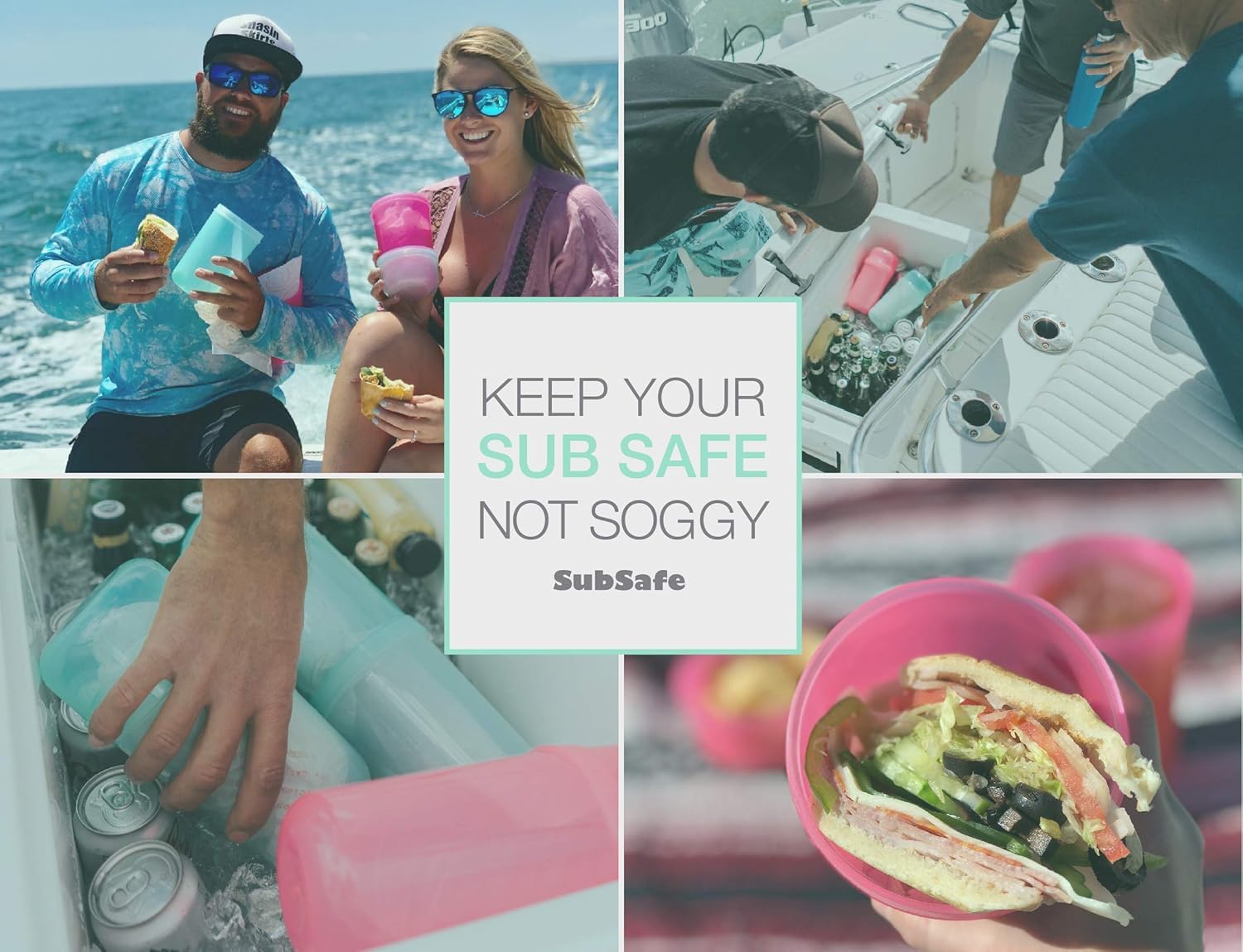 SubSafe Waterproof Sandwich Container - BPA-Free Plastic Food Storage Box with Glitter in Neon Purple | Perfect for Picnics, Beach Trips & Lunch Boxes