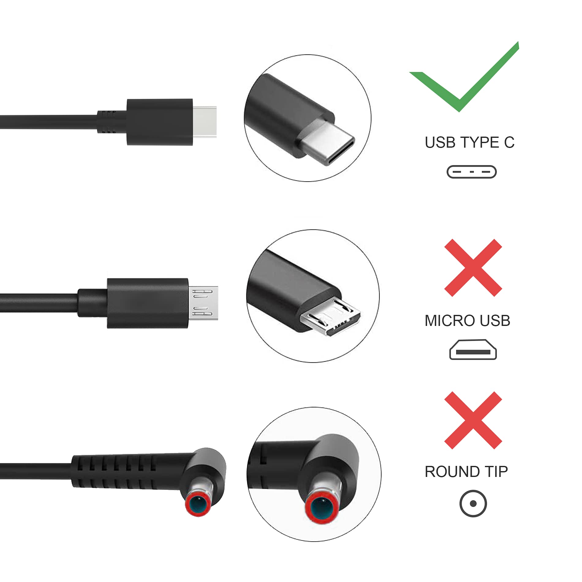 45W USB C Laptop Charger for Lenovo Chromebook & ThinkPad - Compatible with C330 S340 100e 300e 500e C340 S330 2nd Gen, T480 T580 E490 E580 C630 C940 720 910 - ADLX45YLC2D Power Adapter - Fast Charging for Home, Office & Travel