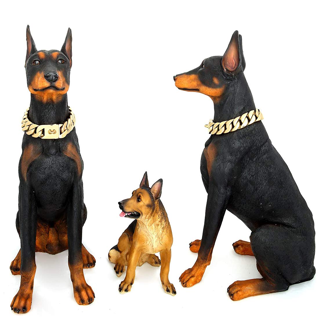 Heavy Duty 32MM Cuban Chain Dog Collar with Safety Lock - Chew Proof, Strong & Durable for Medium to Large Dogs (Pitbull, German Shepherd) - 40cm - Perfect for Training, Walking & Outdoor Adventures