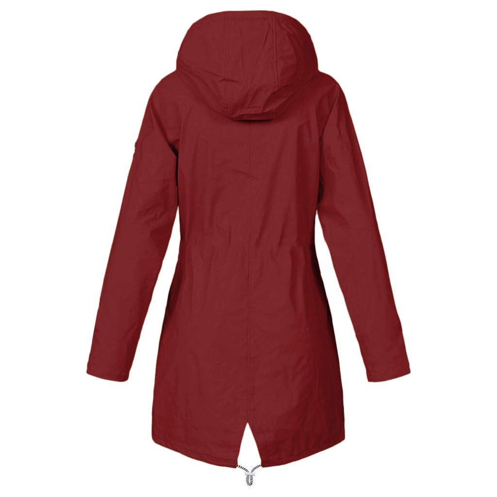 Women's Waterproof Rain Jacket with Hood - Windproof Outdoor Coat for Plus Size - Lightweight Loose Fit Zip-Up Jacket for Hiking, Camping & Everyday Wear