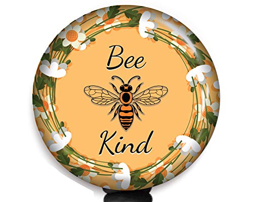 Bee Kind Badge Reel - Heavy Duty Teacher & Nurse Badge Holder for Lanyards - Perfect for Hospitals, Schools & Office ID Cards