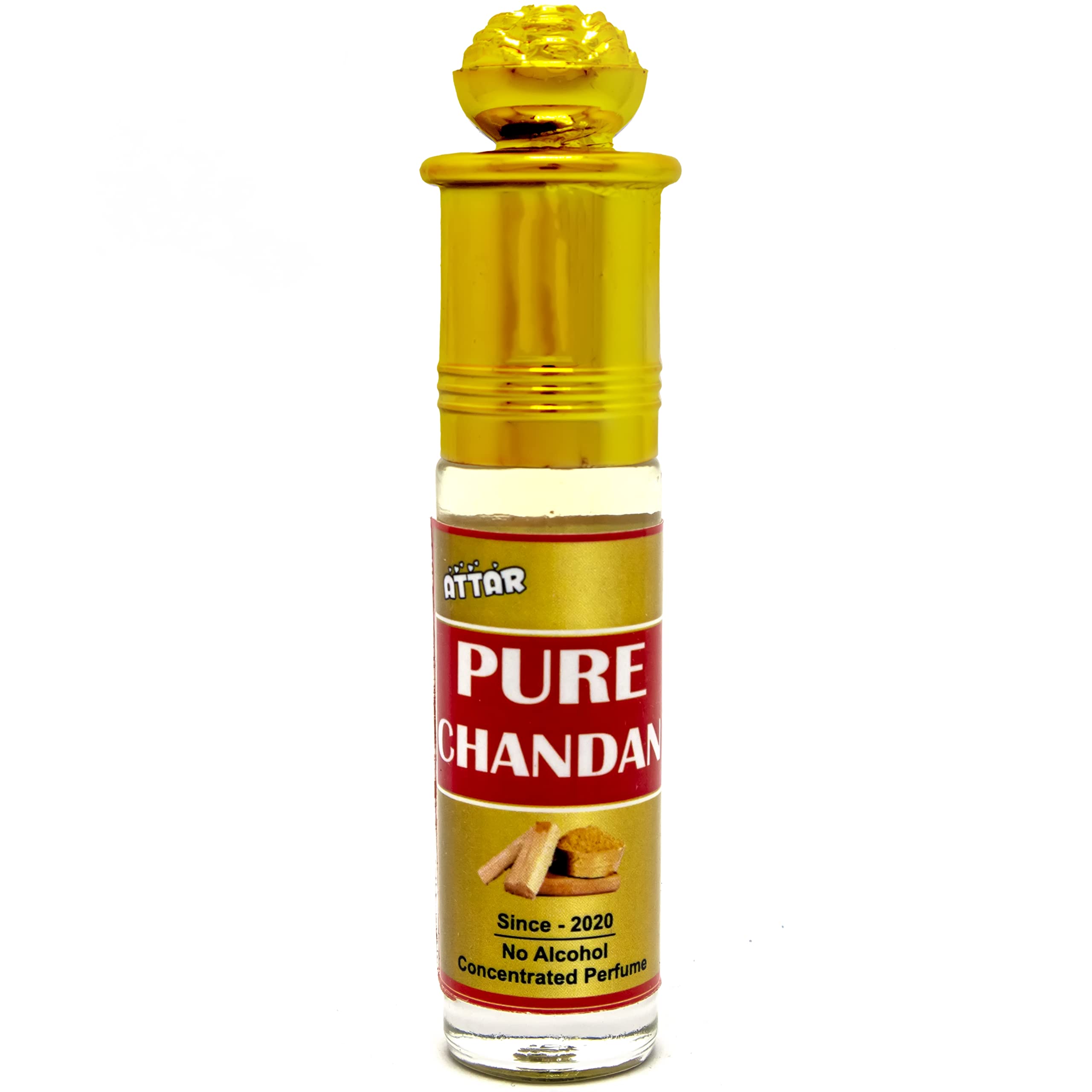 Pure Sandalwood Perfume Oil Roll-On 6ml | Alcohol-Free Mysore Sandal Attar for Men & Women | Handmade in India | Perfect for Meditation, Aromatherapy & Daily Wear