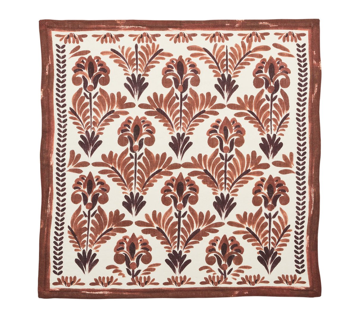 Botanica Ivory & Brown Napkin Set of 4 - Elegant Table Linens for Dinner Parties, Weddings & Home Decor