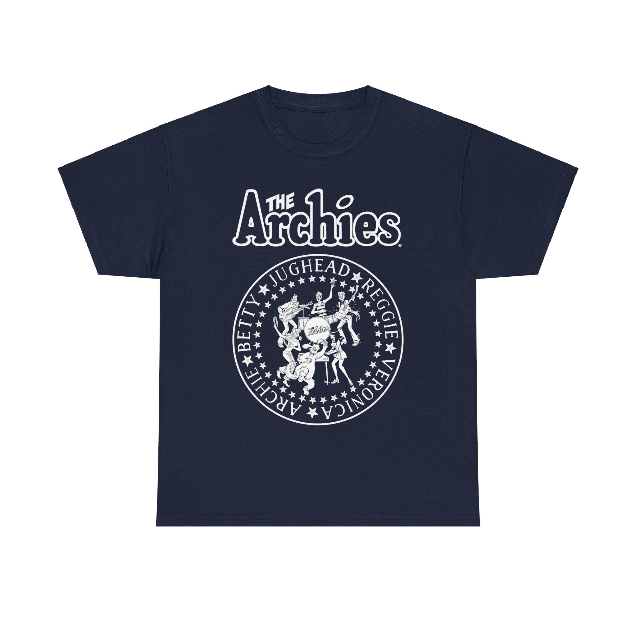 The Archies Graphic T-Shirt - Unisex Heavy Cotton Tee with Archie, Betty, Veronica, Reggie & Jughead | Retro Comic Book Style for Fans & Collectors | Perfect for Casual Wear, Cosplay & Gifts