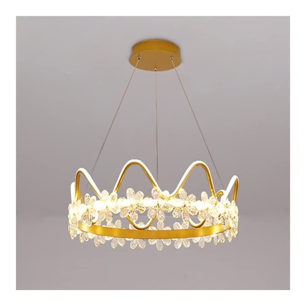 Crystal LED Modern Art Decor Ceiling Light Chandelier - Gold Indoor Pendant Lighting for Children's Room, Living Room, Bedroom & Dining Room | Elegant Home Decor & Ambient Lighting Solution