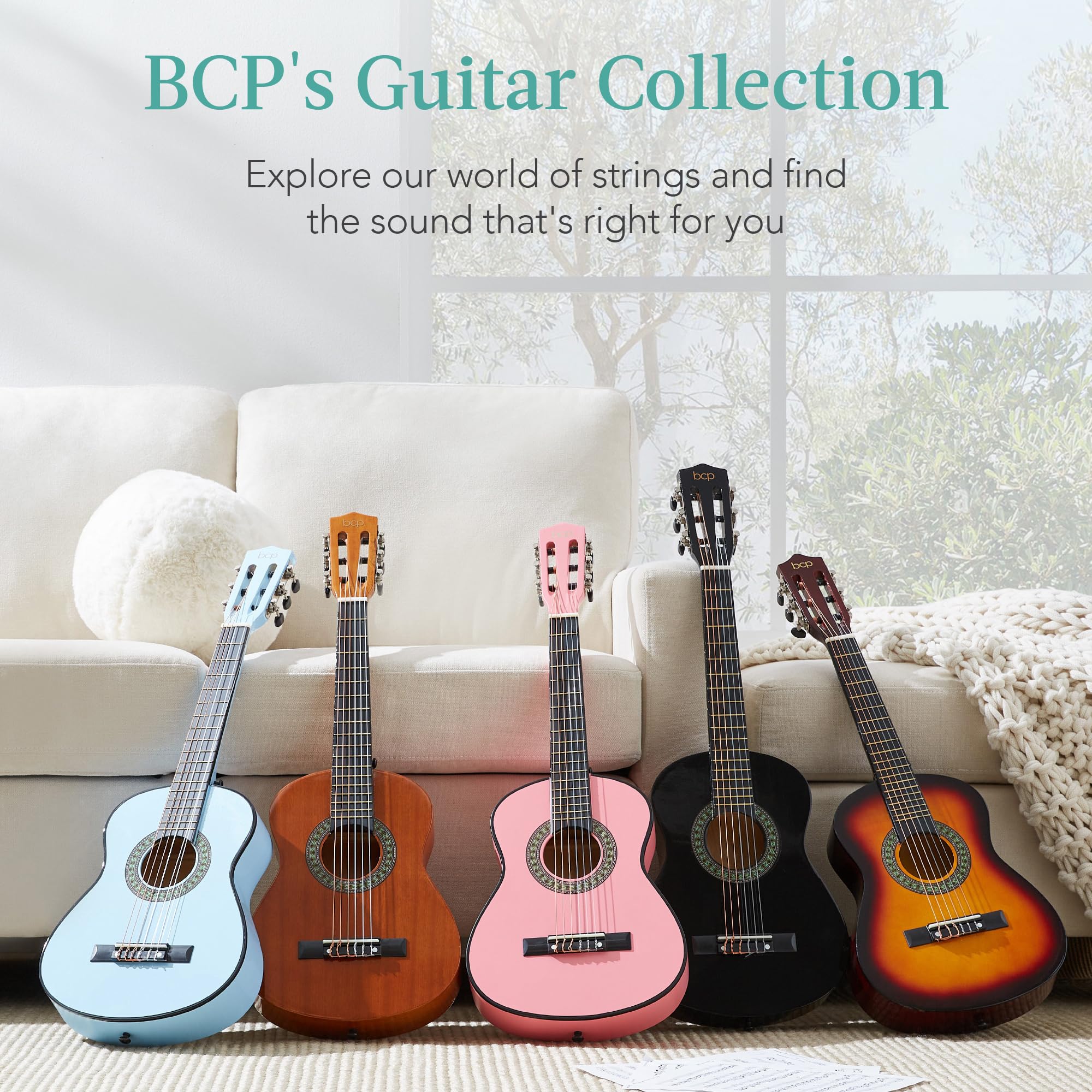 Best Choice Products 30-Inch Acoustic Guitar Beginner Kit with Strap, Case, Extra Strings & Rosette Inlay - Blueburst | Perfect for Kids, Teens & Adult Beginners | Home, School & Travel Use