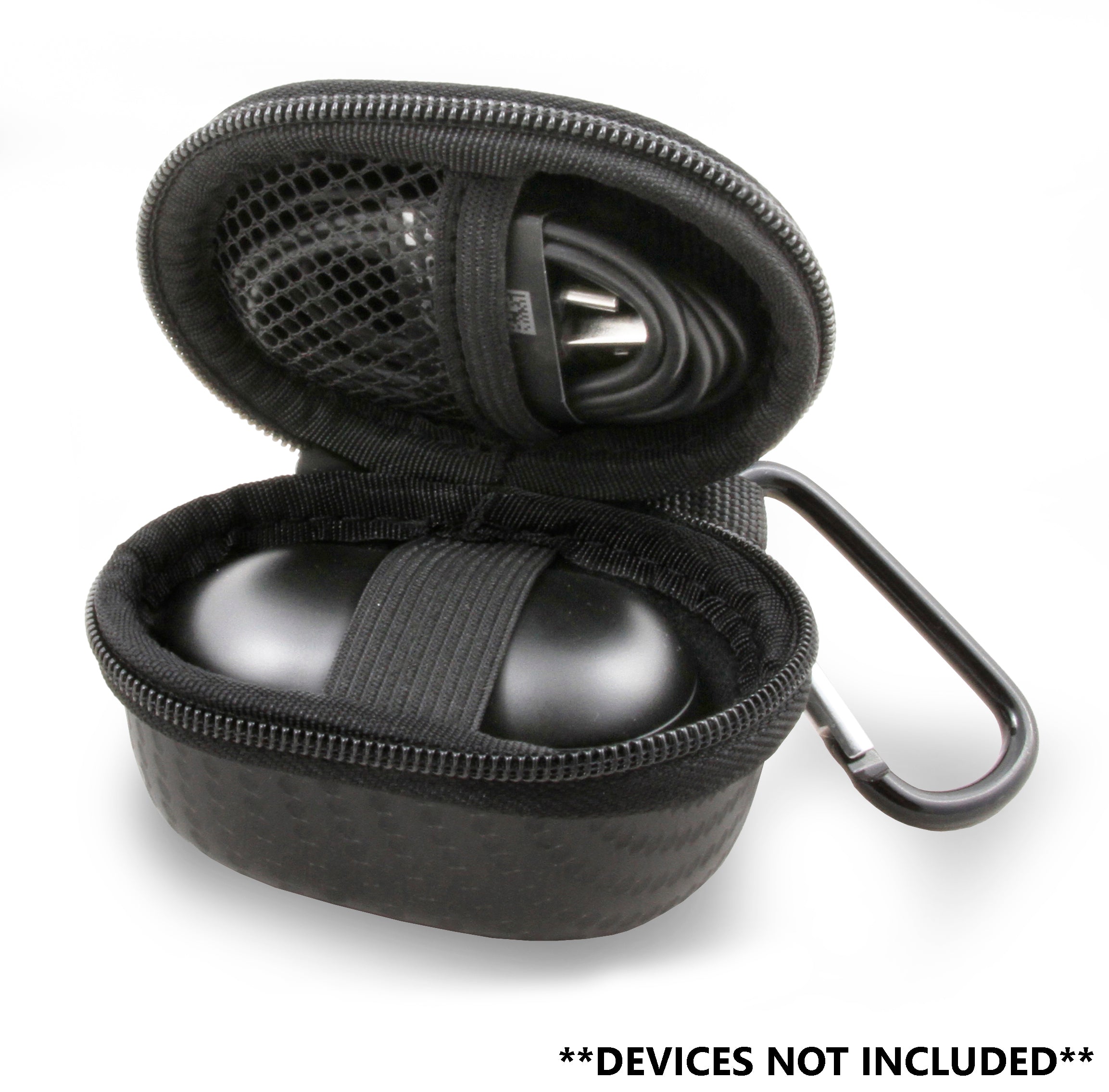 CASEMATIX Protective Earbud Case for Samsung Galaxy Buds Live & Buds+ - Shockproof Bluetooth Earphone Cover with Carabiner Clip - Perfect for Travel, Gym & Outdoor Activities