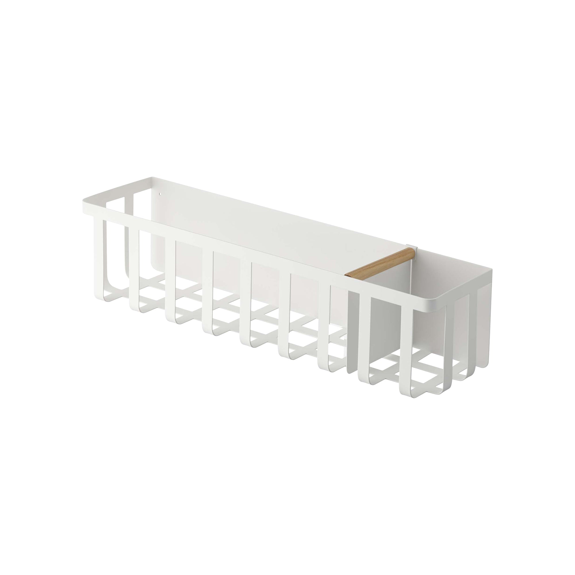 Magnetic Storage Basket - Steel & Wood Organizer for Kitchen, Bathroom, Office & Home Decor - Space Saving Storage Solution