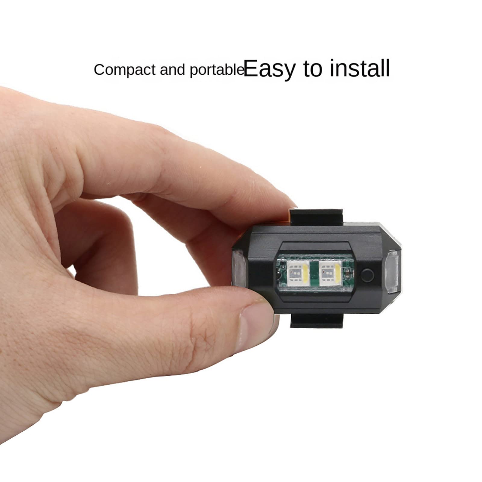 2024 New USB Rechargeable Waterproof LED Anti-Collision Warning Lights - 7 Color Wireless Strobe Lights with Remote Control for Cars, Trucks & Emergency Vehicles (1PC) - Perfect for Night Driving, Roadside Emergencies & Vehicle Safety