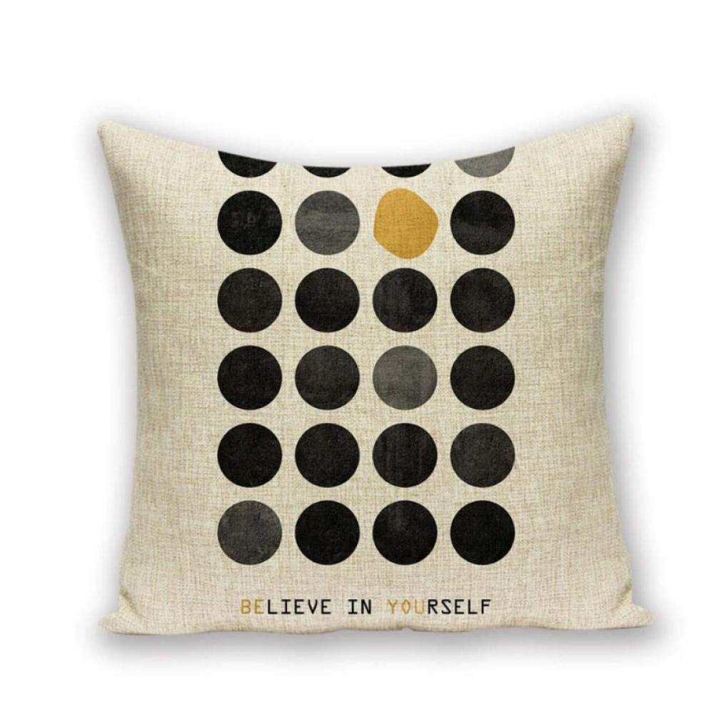 Premium Black Square Sofa Pillow - Soft Cotton Linen Cushion Cover for Living Room, Bed, Car Seat (18x18 Inches) - Home Decor & Comfort Accessory