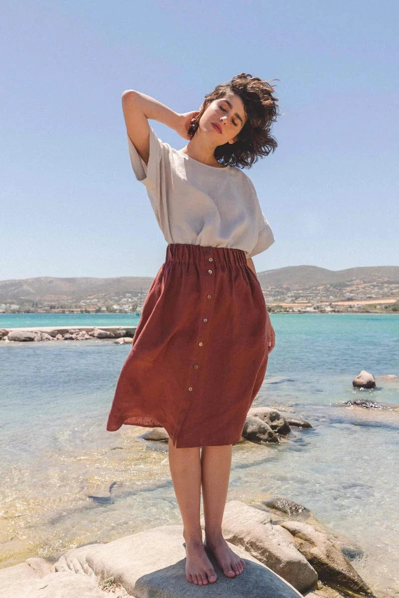 Porto Women's Linen Blouse - Breathable Summer Tops in Multiple Colors | Casual Wear, Beach Outfits & Office Attire