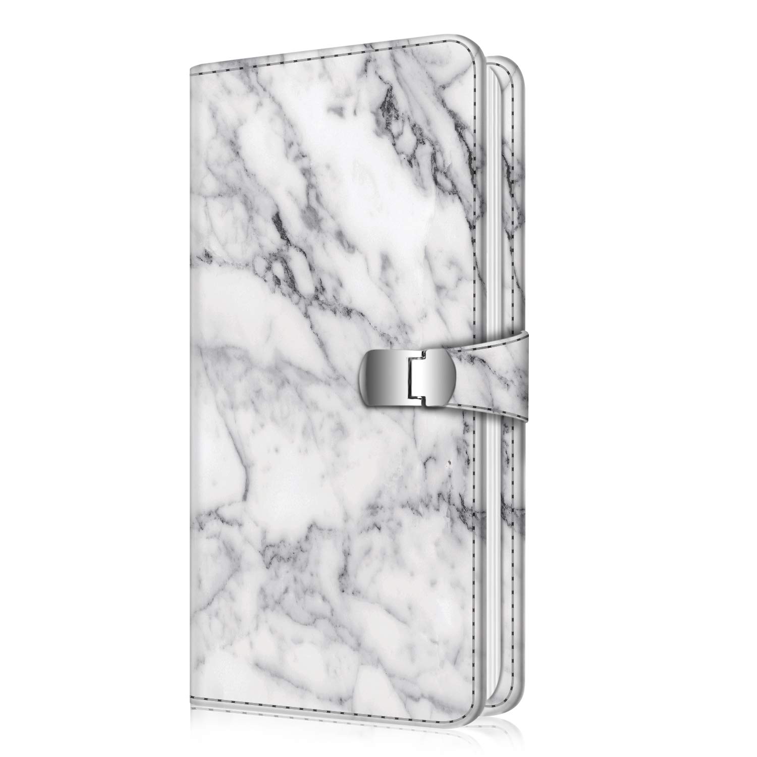 Fintie 108 Pockets Photo Album for Fujifilm Instax Mini 11/40/EVO/LiPlay & Mini Link Printer - Compatible with HP Sprocket & Polaroid Cameras - Marble White Wallet-Size Picture Organizer - Perfect for Travel, Parties & Family Memories
