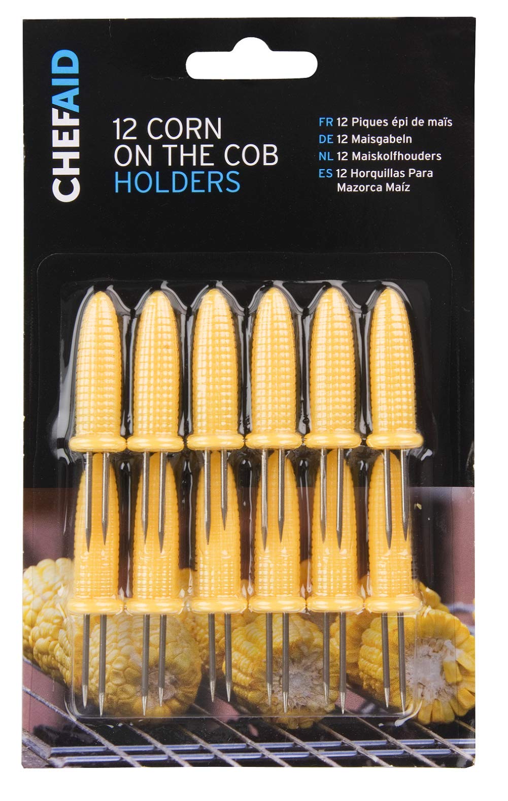 Stainless Steel Corn Cob Forks - Pack of 12 Skewer Style Corn Holders for BBQ, Grilling & Parties | Perfect for Summer Cookouts, Picnics & Buffet Dining