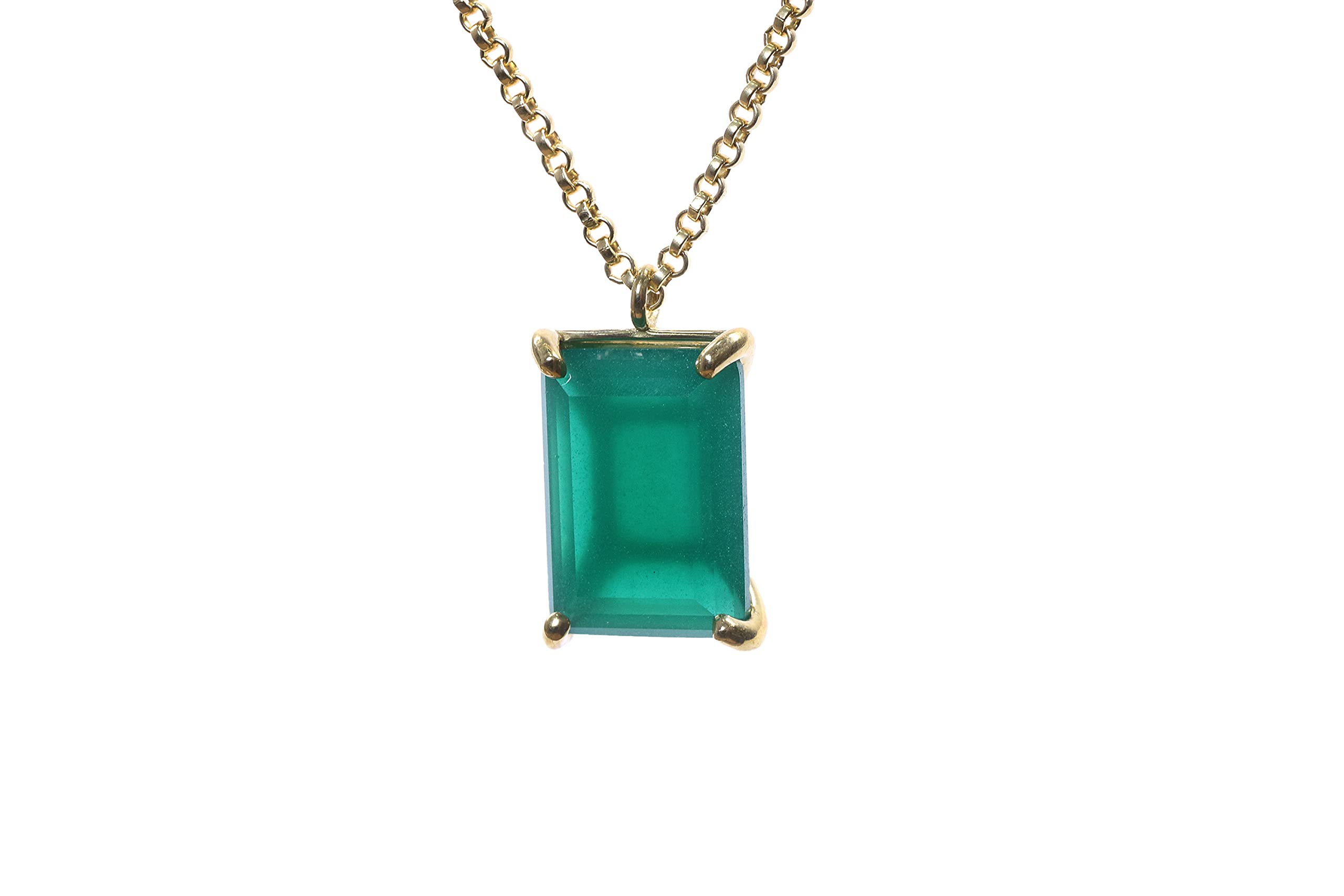 Artisan Green Onyx Gold Necklace - Healing Crystal Jewelry for Women | Elegant & Custom