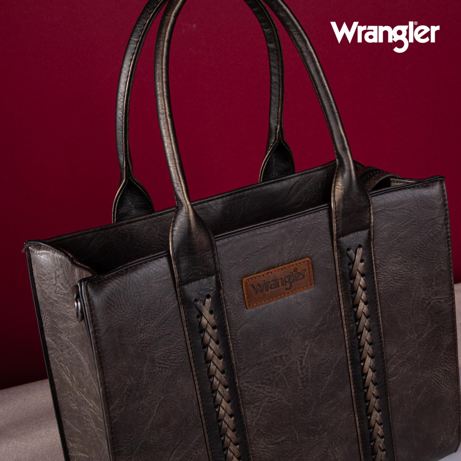 Wrangler Women's Crossbody Satchel Purse with Adjustable Strap - Fashionable Leather Handbag for Everyday Use, Travel & Shopping