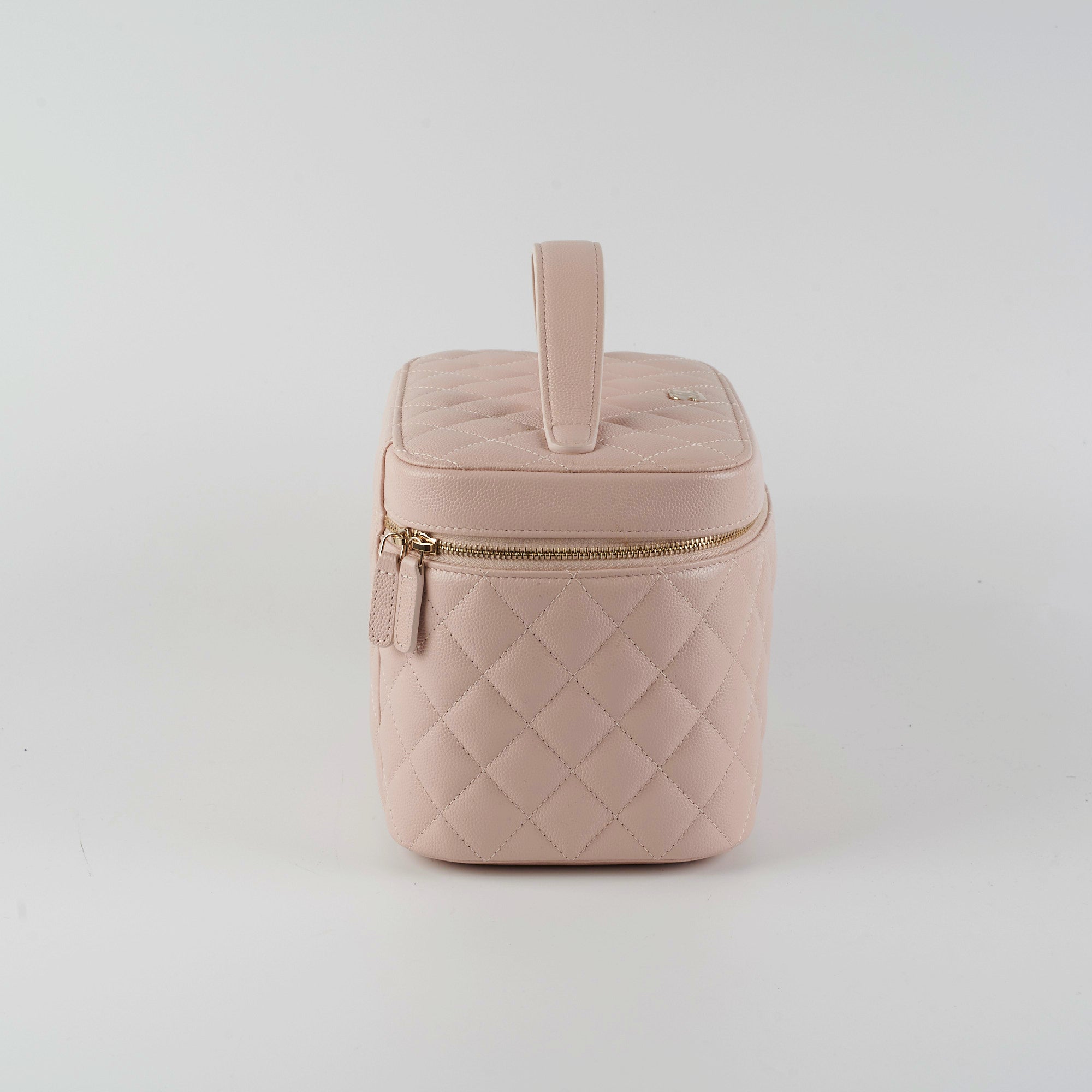 Chanel Caviar Vanity Cosmetic Bag Pink Rose Clair - Luxury Makeup Pouch for Travel & Everyday Use