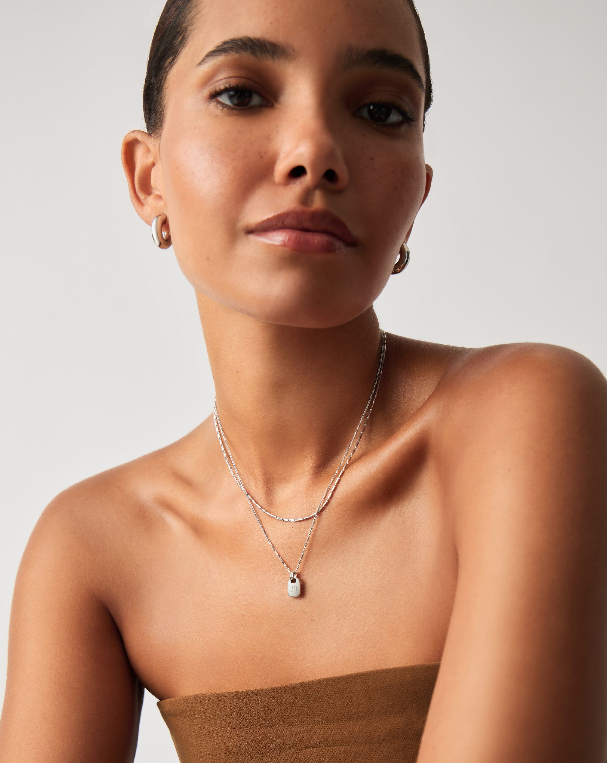 Personalized Engravable Small Tag Pendant Necklace - Sterling Silver 925 Jewelry for Women | Gift for Mom, Wife, Daughter | Birthday, Anniversary, Valentine's Day Present