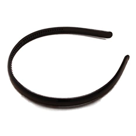 Black Plastic Plain Alice Band Hair Band Headband with Teeth (1cm/0.4