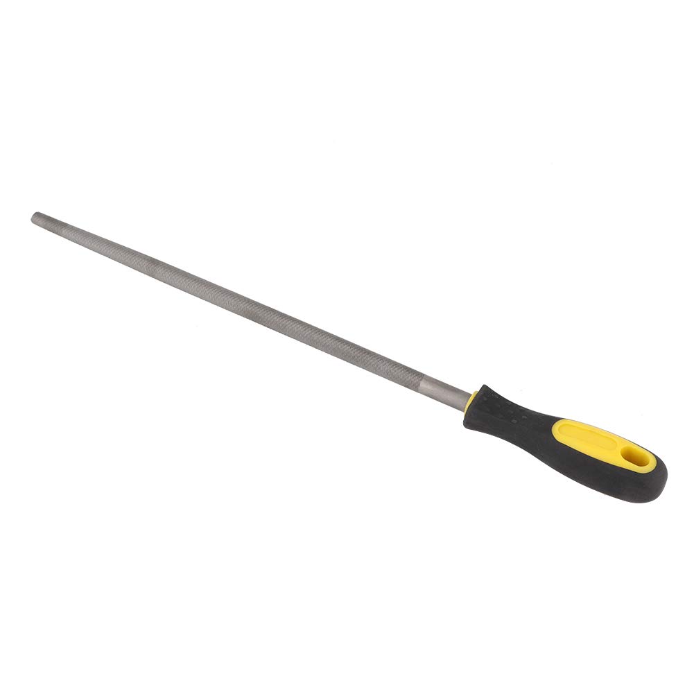 12 Inch Fine Tooth Round Steel File with PP Handle - High Carbon Steel Rasp for Woodworking, Metalworking & DIY Projects - Perfect for Garages, Workshops & Home Repair