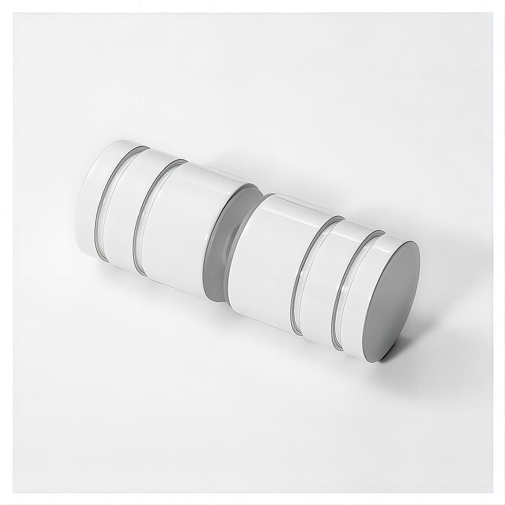 100cm Frameless Shower Screen with White Brackets & Stainless Steel Hinges - Round Knob Handle for Modern Bathroom | Waterproof Glass Shower Enclosure for Home & Hotel Use