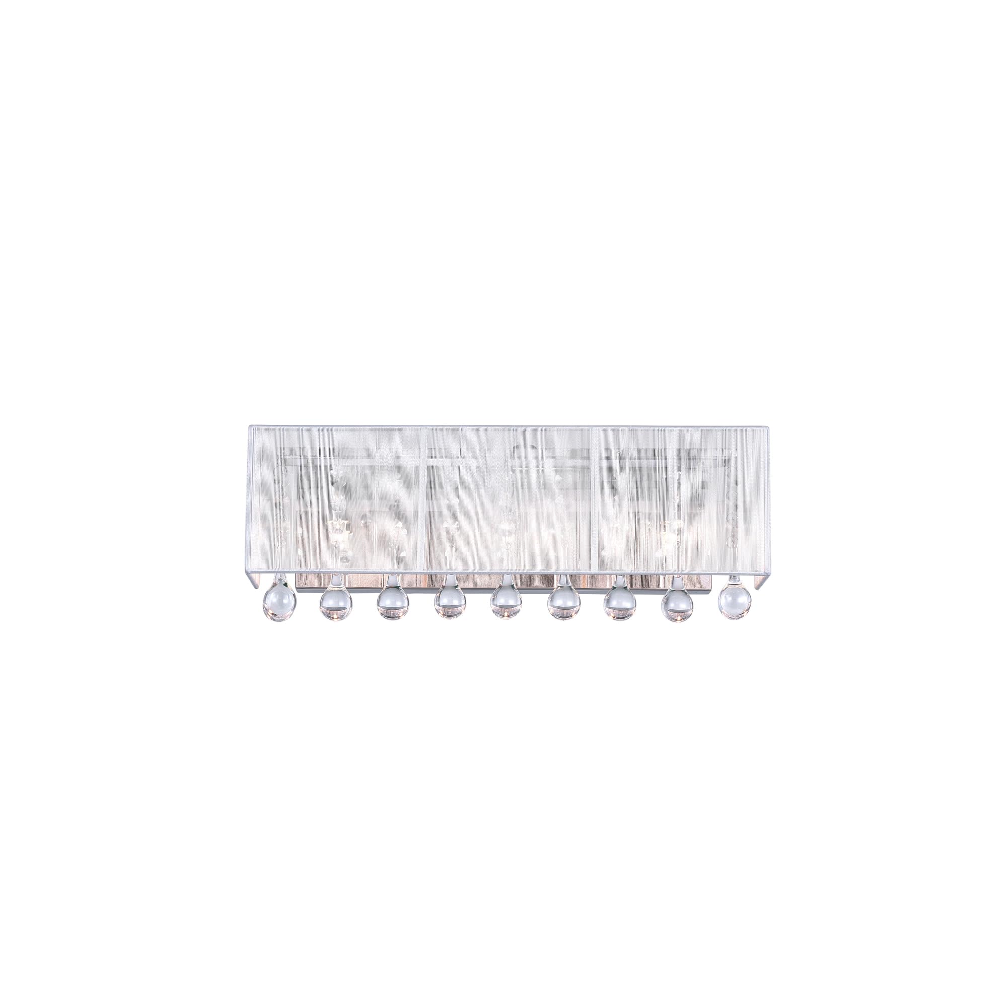 CWI Lighting Water Drop 3-Light Vanity Light with Chrome Finish for Bathroom & Dressing Room - Modern LED Wall Sconce with Clear Glass Shades, Perfect for Makeup Mirror Lighting and Home Decor