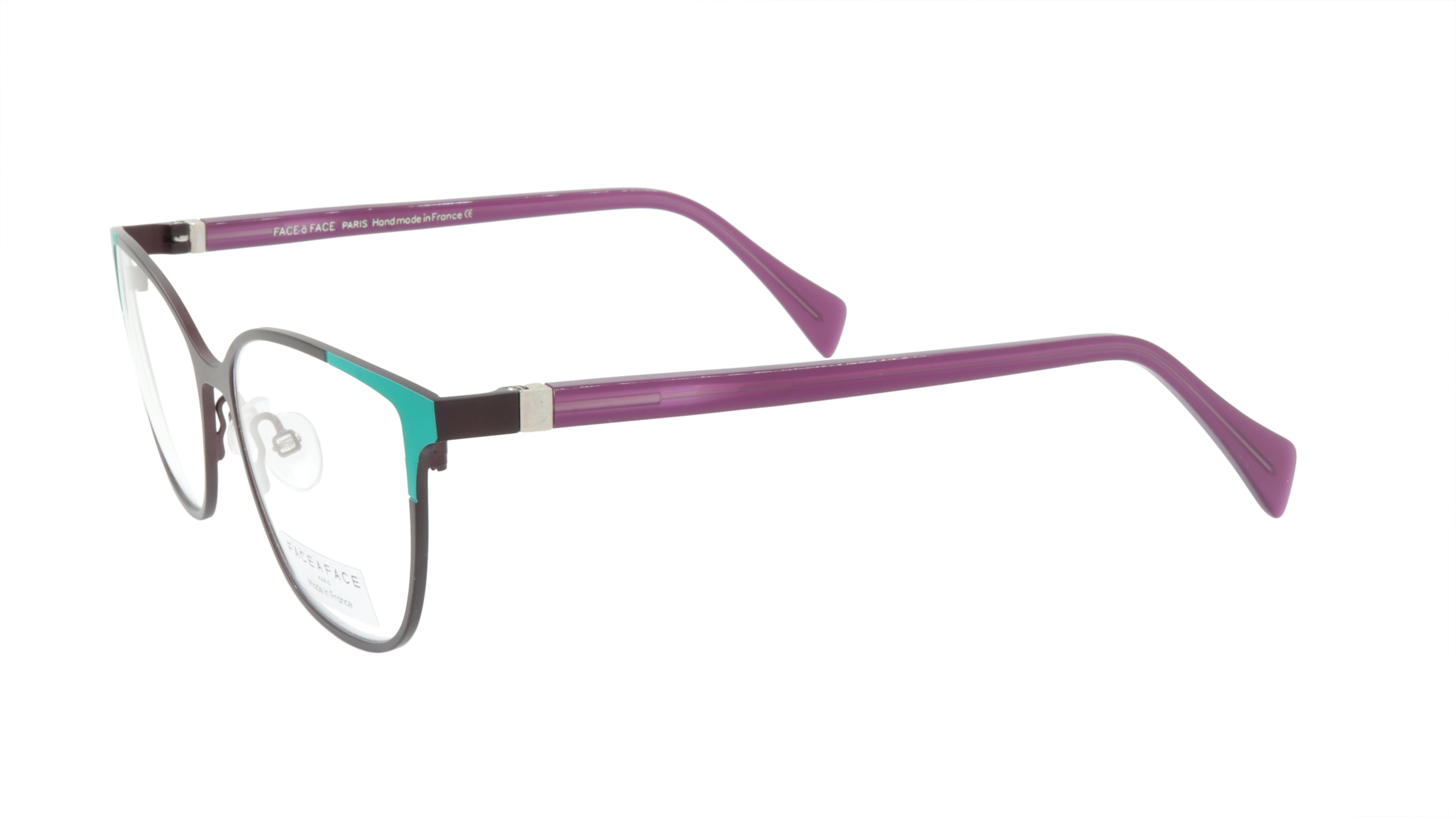 Face A Face Eyeglasses Frame SANDS 1 Col. 9122 - Acetate & Metal Matte Aubergine Eyewear for Women & Men | Perfect for Office, Reading & Fashion Accessories