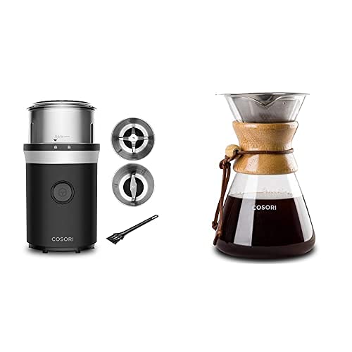 COSORI Electric Gooseneck Kettle with Temperature Control, Stainless Steel Pour Over Coffee Maker with Built-in Coffee Grinder for Spices & Seeds - Perfect for Home Brewing, French Press & Tea Lovers