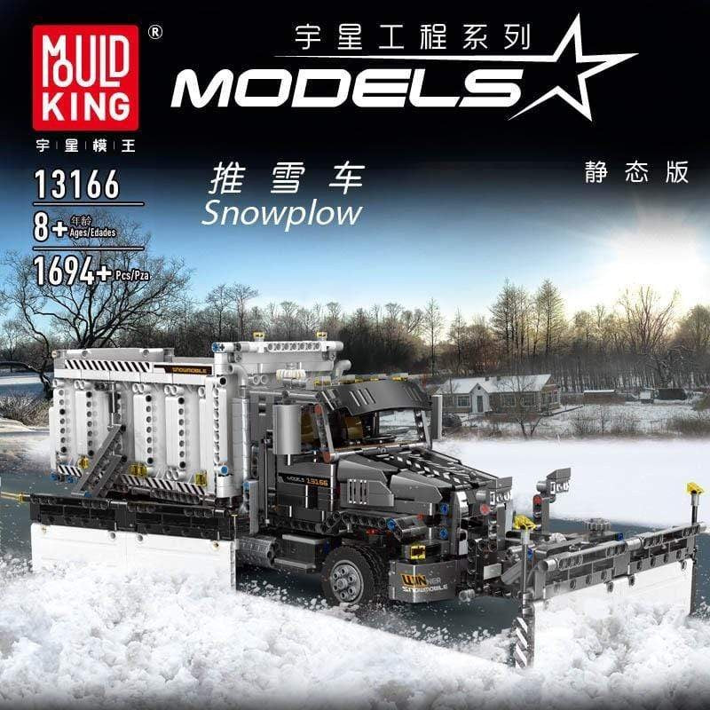 Mould King 13166 MOC 29800 Snowplow Truck - MACK Granite Building Blocks Set for Adults & Kids - Winter Construction Vehicle Model Kit for Snow Removal Play & Display