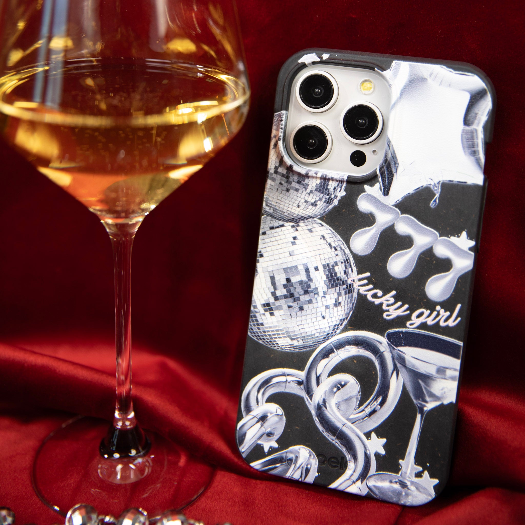 Black Cosmic Luck iPhone 16 Pro Case - Protective Phone Cover with Stylish Design for Everyday Use & Travel