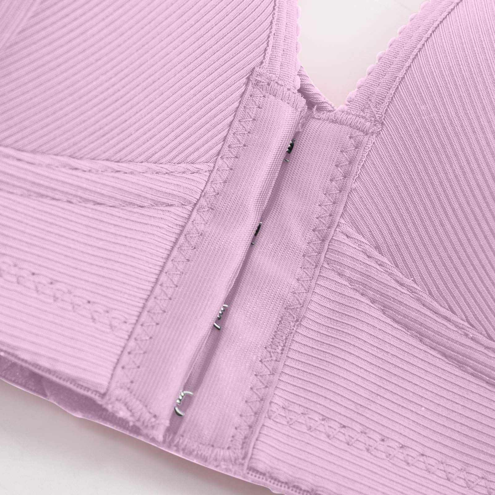 GREFER Seamless Sports Bras for Women - Wireless Comfort Yoga Bras, Stretchy Crop Tops for Everyday Wear, Medium, Pink - Perfect for Gym, Running & Lounge Wear