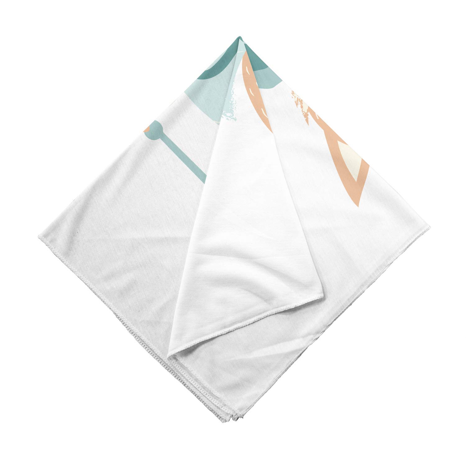 Ambesonne Fox Bandana - Cute Animal Print with Scooter & Bag Design - Unisex Head & Neck Scarf for Men & Women - Perfect for Outdoor Adventures, Festivals & Casual Wear