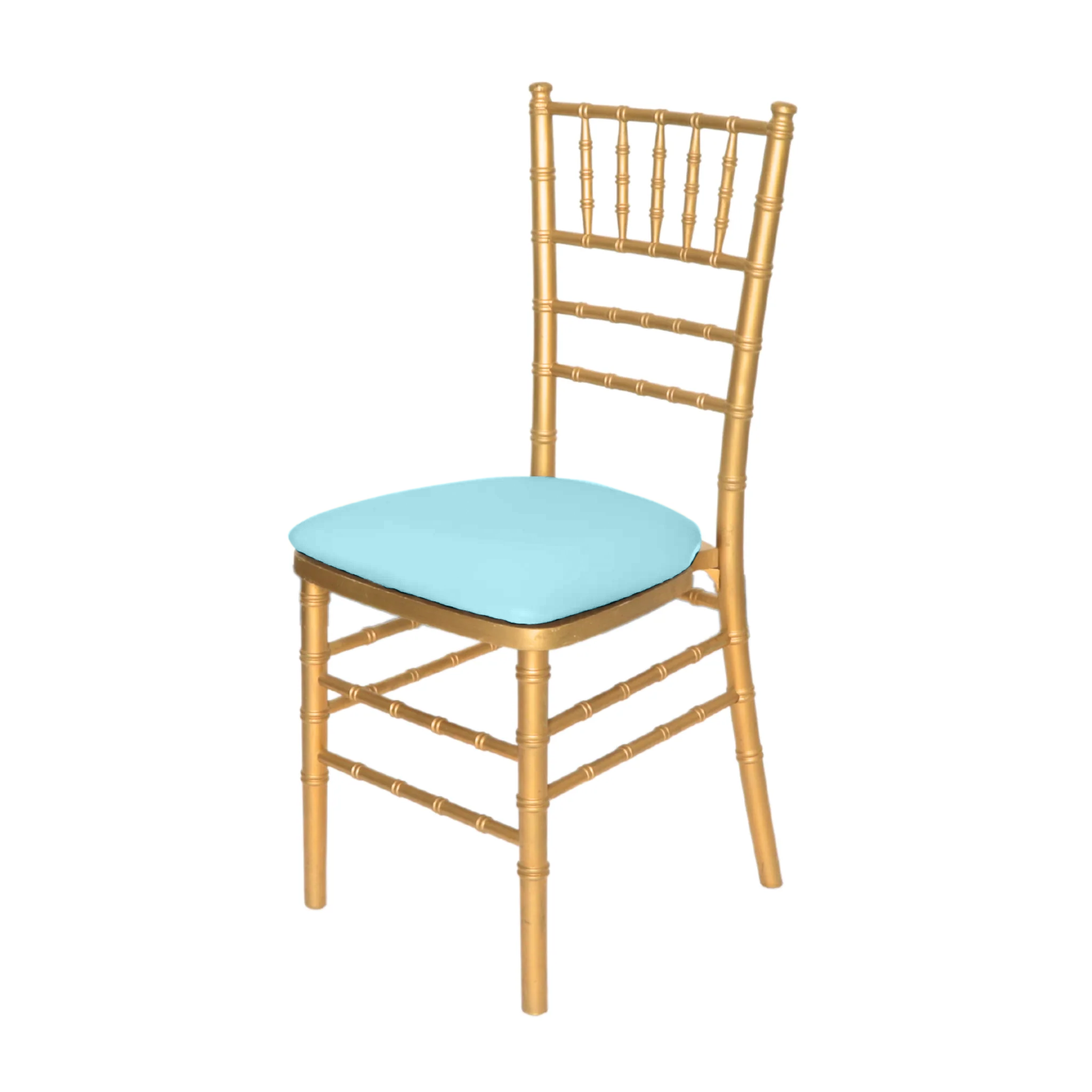5-Pack Spandex Chiavari Chair Seat Covers - Soft Stretchable Baby Blue Cushion Covers for Wedding, Banquet, and Event Decor