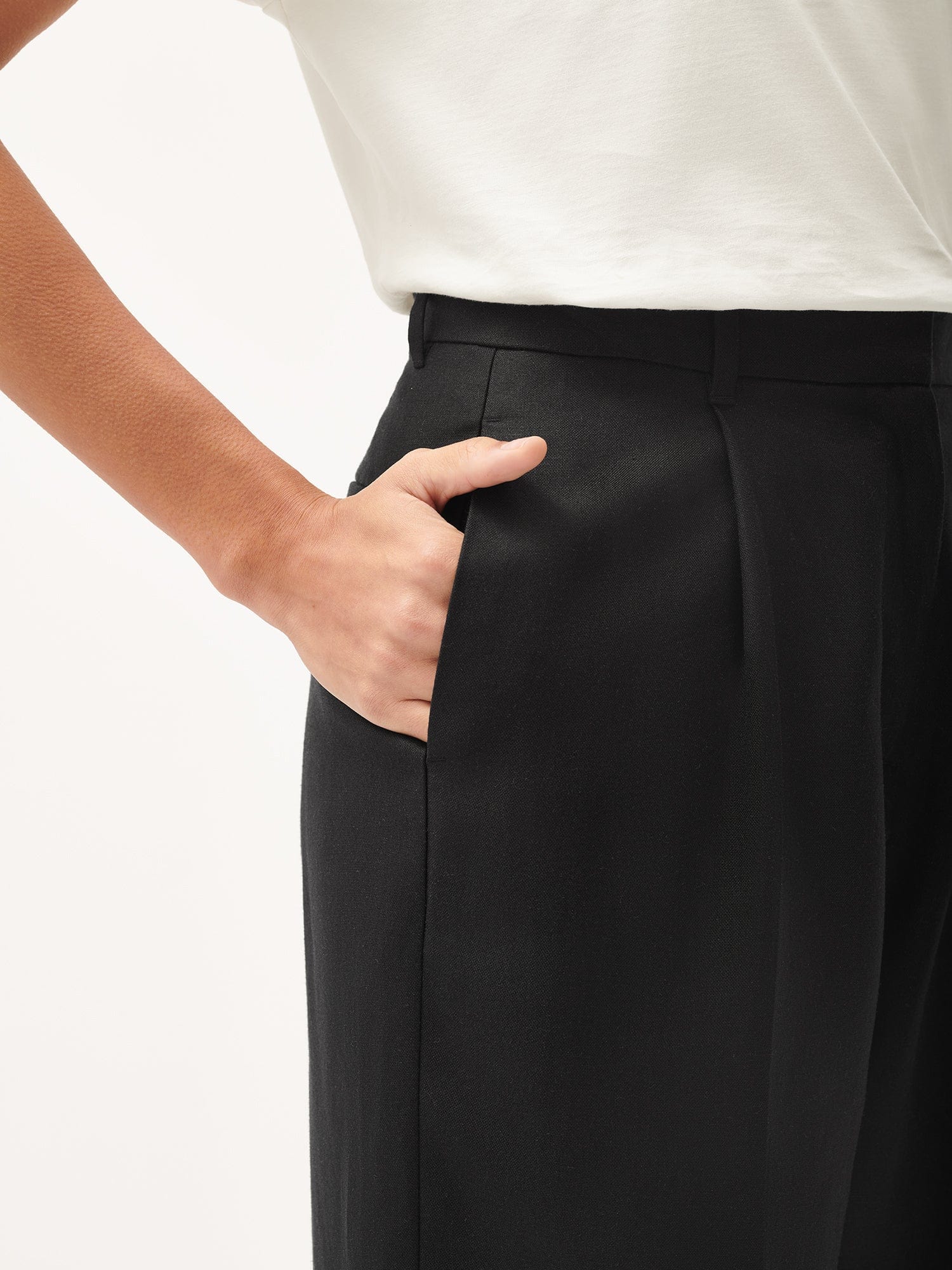 DNA Women's FrutFiber Tailored Trousers - Black Slim Fit Stretch Pants for Work, Office & Business Casual Wear