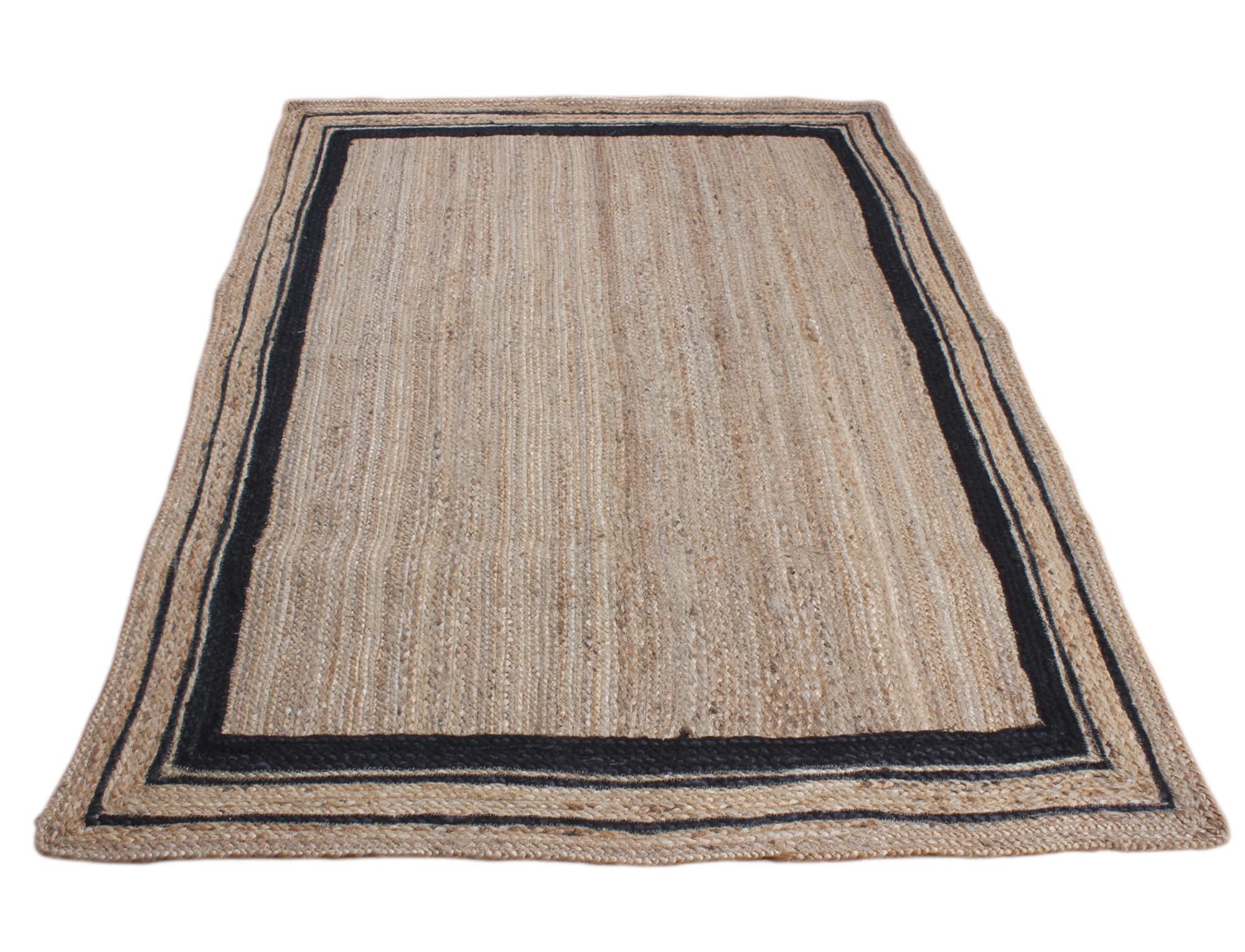Handmade Braided Jute Area Rug - Natural Color 10x10 Feet Square (300x300cm) - Bohemian Kilim Carpet for Living Room, Bedroom, Yoga Studio & Outdoor Garden Decor