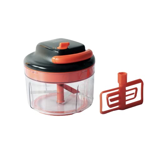 Meyer 2-Speed Electric Food Chopper - Powerful Vegetable Cutter & Kitchen Chopper for Onions, Nuts, Herbs - Essential Kitchen Tool & Accessory for Meal Prep, Cooking, Baking - Orange