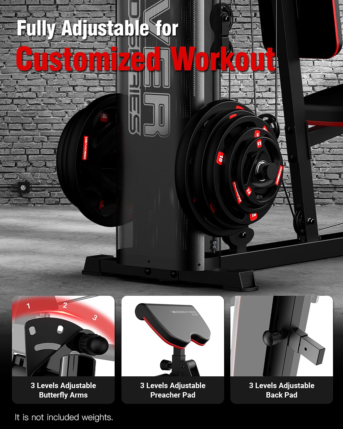 HARISON Home Gym - Full Body Workout Equipment with Pulley System, Weight Bench, Leg Press & Rowing Machine | Multifunctional Fitness Equipment for Home Use | Perfect for Strength Training, Cardio & Muscle Building at Home