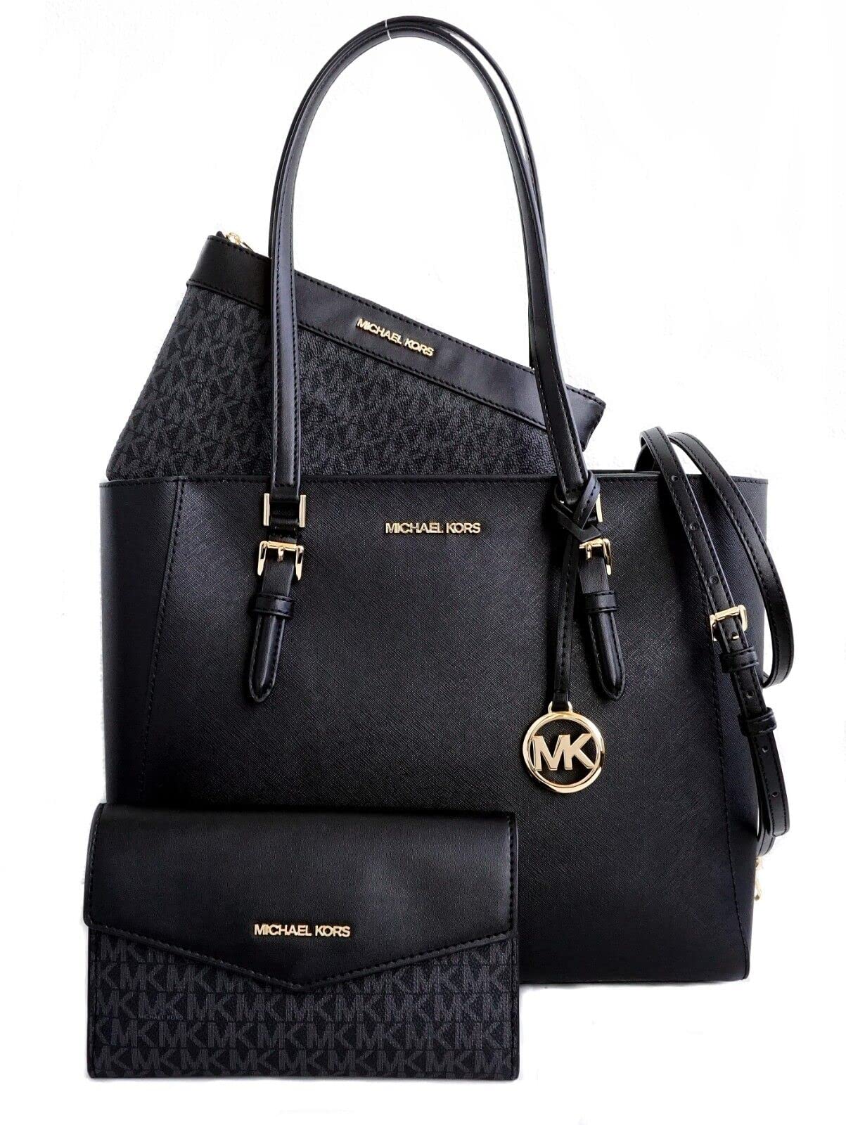 Michael Kors Charlotte Large 3-in-1 Tote Crossbody Handbag - Genuine Leather Purse for Women, Convertible Shoulder Bag with Removable Strap, Perfect for Work, Travel & Everyday Use