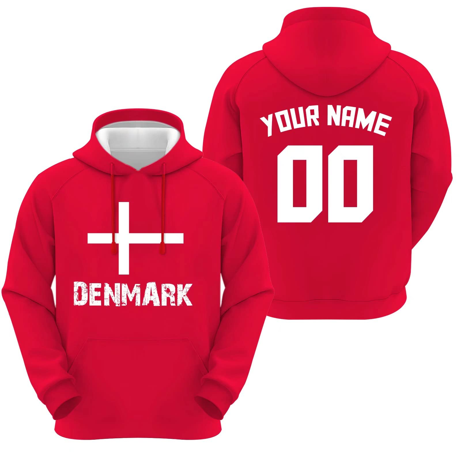 Custom Denmark Soccer Jersey - Personalized Name & Number T-Shirt for Men, Women, Youth - Perfect for Team Uniforms, Fan Gifts & Sports Events
