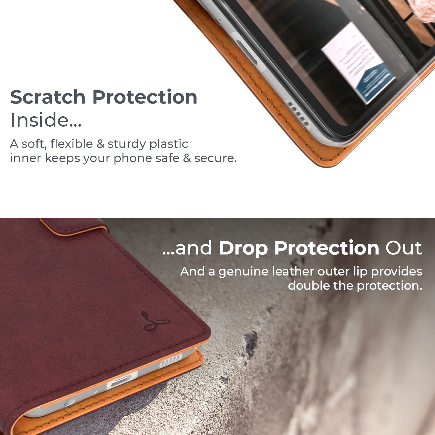 Vintage Leather Wallet Case for Samsung Galaxy A52/A52S - Genuine Leather Flip Folio Cover with Card Holder & Viewing Stand | Slim Protective Phone Case for Everyday Use, Travel & Business (Plum)