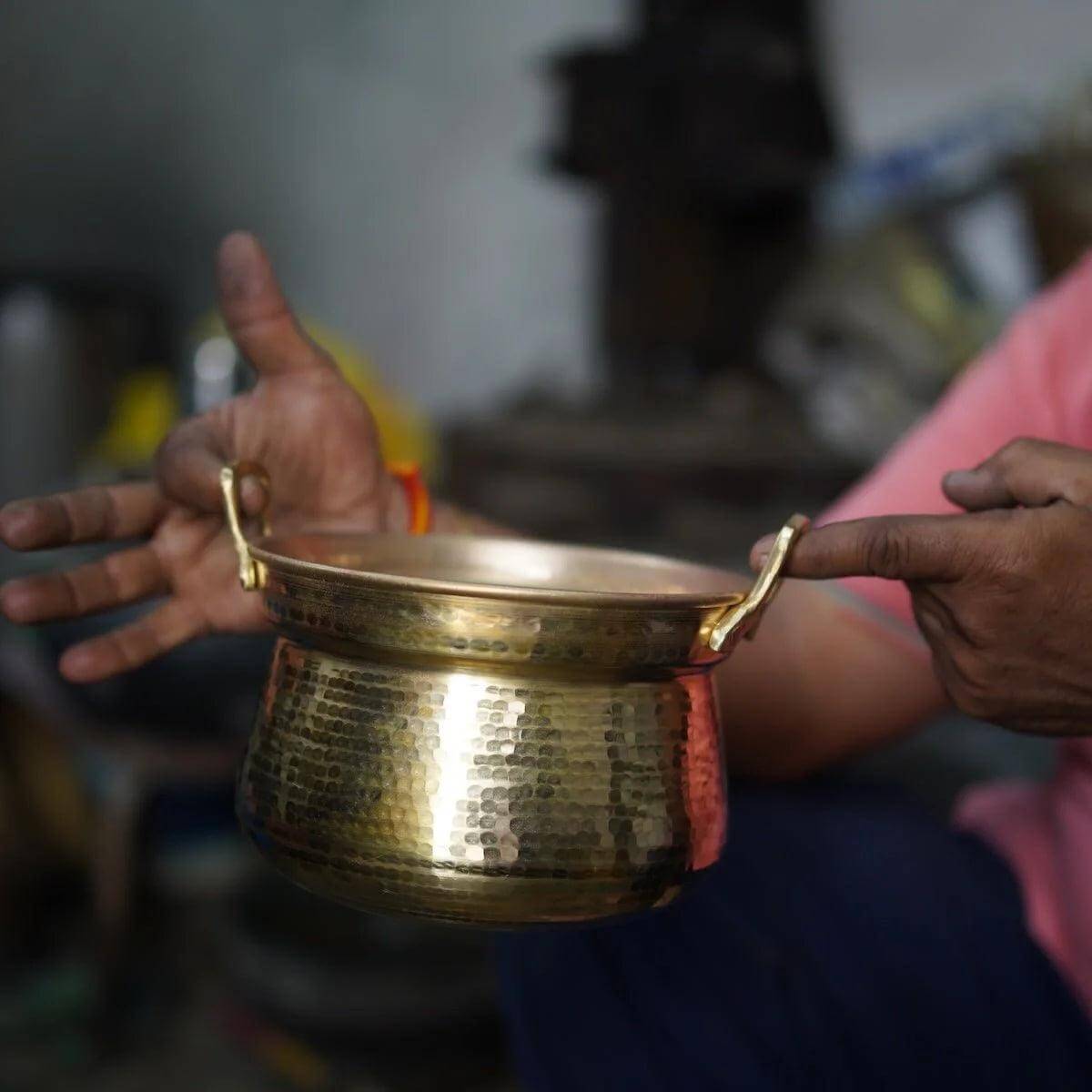 Shakuntala Patra Brass Pot - Traditional Indian Handcrafted Water Storage Vessel for Home Decor & Puja Ceremonies | Perfect for Yoga Studios, Ayurvedic Practices & Cultural Events