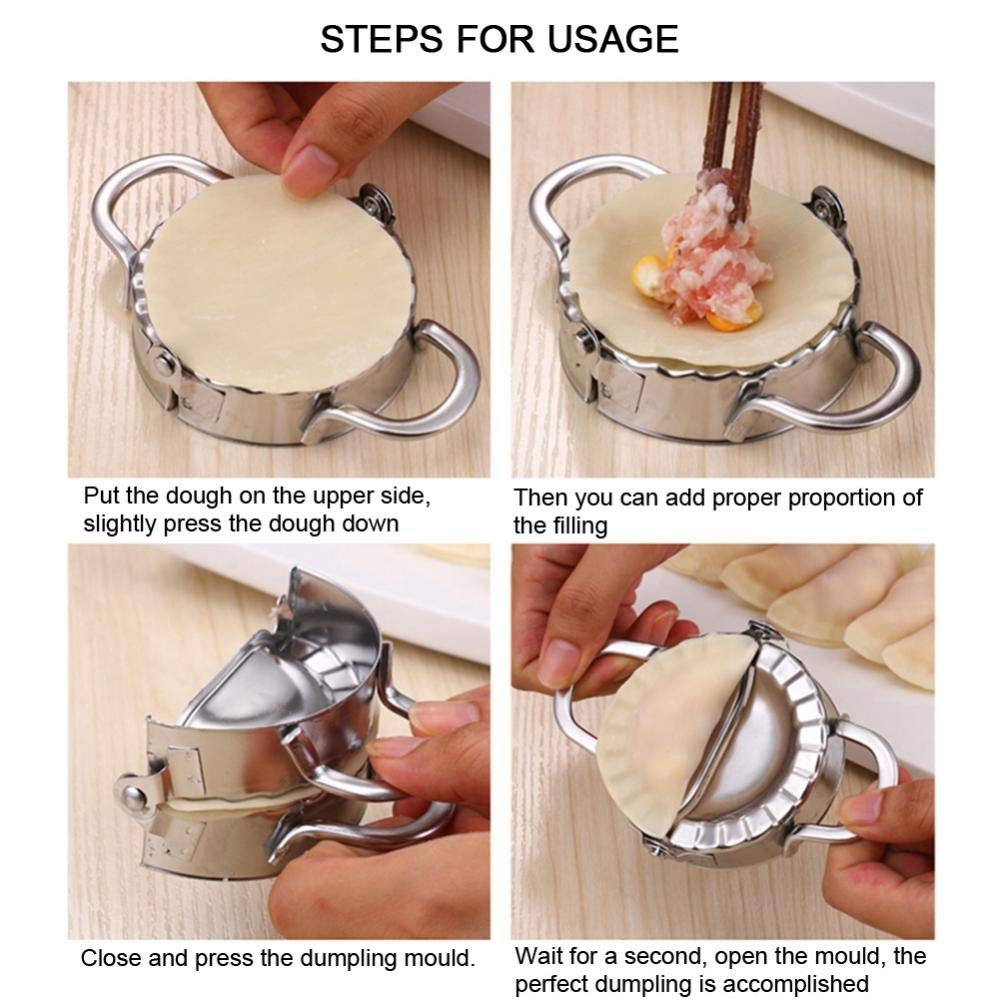 Stainless Steel Dumpling Maker - Manual Dumpling Press Tool for Homemade Dumplings, Large Size | Perfect for Asian Cuisine, Family Cooking & DIY Dumpling Parties