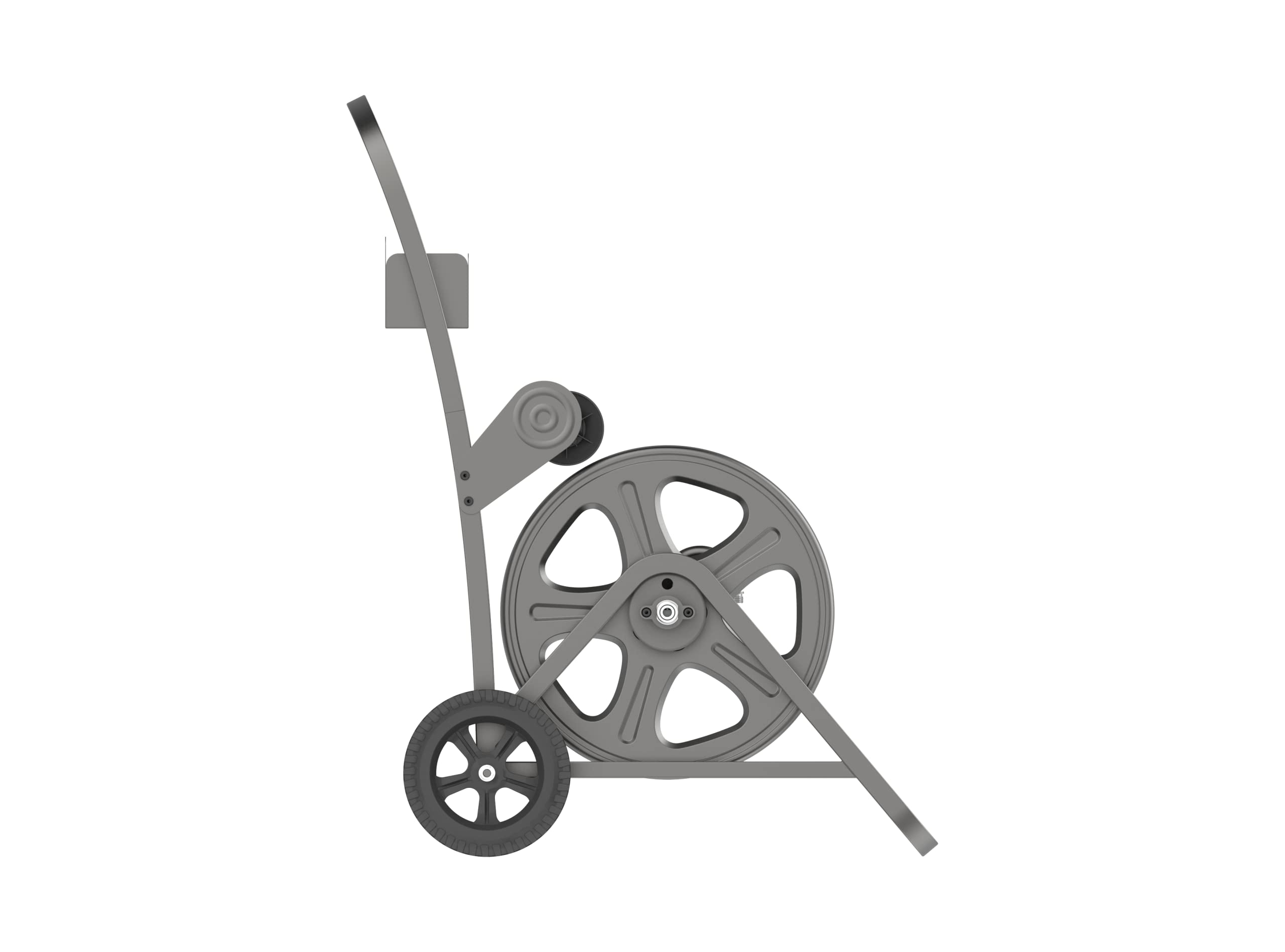 MHC-125 Gemini Hose Cart - Heavy Duty Garden Hose Reel with Wheels, Satin Grey Finish - Perfect for Lawn Care, Yard Maintenance & Watering Plants