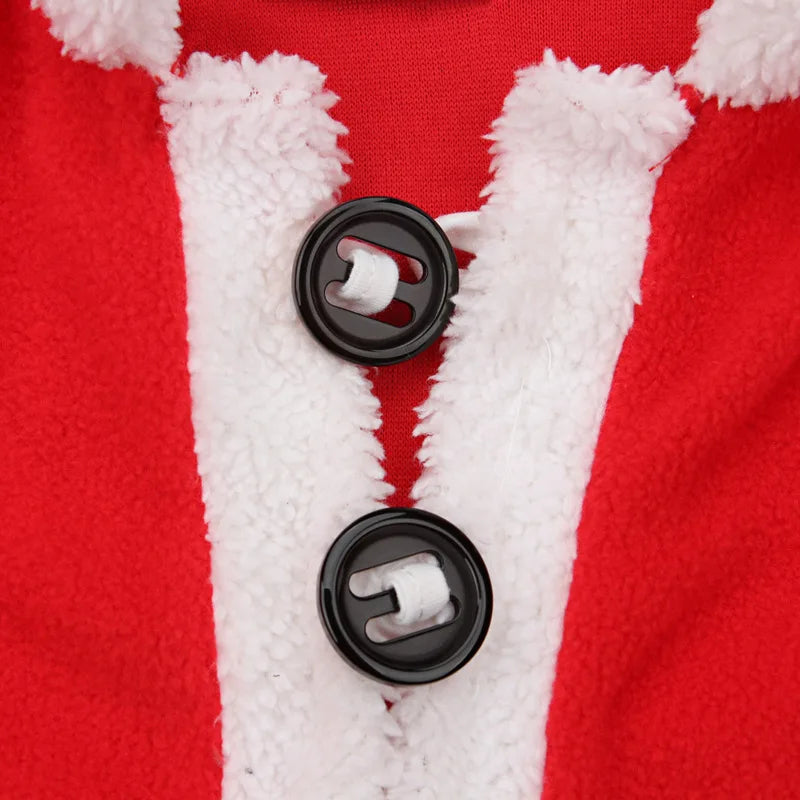 4PCS Christmas Santa Claus Plush Outfit Set - Newborn Baby Boy Winter Fleece Top+Pants+Hat+Socks - Warm Holiday Costume for Infants & Toddlers - Perfect for Christmas Parties, Photo Shoots & Festive Celebrations
