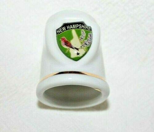 Vintage New Hampshire Ceramic Thimble - Handcrafted Collectible Souvenir for Sewing, Quilting & Needlework - Perfect Gift for Crafters & Collectors